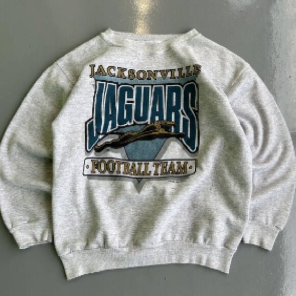 Tops - Vintage Jacksonville Jaguars Football Crewneck Sweatshirt, Retro 1993 NFL Shirt
